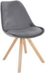 Loraville Sofia étkezőszék bársony szürke-natúr 321620 - pepita