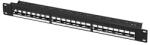 LogiLink 19" patch panel 24 Keystone jack csatlakozóhoz, 1U, terheletlen, fekete (NK4065)