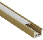 Lumines Type-X Arany - Alumínium U profil LED szalagos világításhoz 12x8 mm (Opál búrával) (LUMINES-X2-G + LUMINESS-K2020-ML PVC)