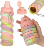 Inlea4Home Összecsukható szilikon vizes palack, kulacs 500 ml Inlea4Home - Szivárványszínű (IA-KX3070) - inlea