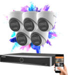 Hikvision 5 dome biztonsági kamerás IP kamera rendszer 8MP színes éjjellátással