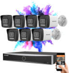 Hikvision 7 biztonsági kamerás IP kamera rendszer 8MP színes éjjellátással