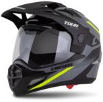 Cassida Tour 2.0 X-tra Cross Bukósisak Felnyitható plexivel és Napszemüveggel, Pinlock előkészítéssel (Matt Fekete-Szürke-Sárga)