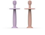 Matchstick Monkey tanuló baba fogkefe - Púderrózsaszín és pasztell lila (MM-TT-S-003)