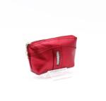 Amnisu metál bordó egy cipzáras egyenes köves bőr kulcstartó e5006