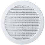  Awenta TRU14K kerek fali rács, rovarhálóval, fehér színben NA100, RÖVID CSONKKAL