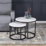  Fehér Márványhatású Dohányzóasztal Szett MDF-ből. DAFNE (wipMMR0026)