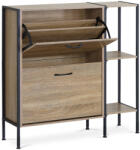 Artium Cipősszekrény tölgy színben 2 rekesszel és polcokkal. Tartós MDF-ből (ABO-G1008_OAK)