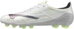 Mizuno Alpha II Pro FG stoplis focicipő, fehér - fluozöld (P1GA256409)