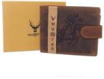 Hunter ló mintás barna férfi bőr pénztárca (#643/L COGNAC)