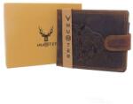 Hunter vaddisznó mintás barna férfi bőr pénztárca (#643/L COGNAC)