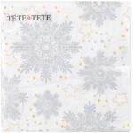  Szalvéták 20Ks Snowflakes Silver 33X33 Cm