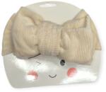  Bársonyos ekrü bordázott fejpánt dupla masnival - gyerek hajpánt lányoknak (1238272)