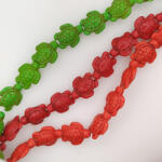  Szintetikus Türkiz Zöld Teknős Gyöngy Gyöngyfüzér 17-18x14x6-8mm