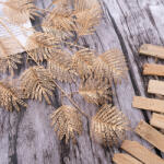 Magnolia levél 5 ágú, 92cm magas - Arany (AF190-01)