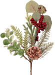 Valex Decor Téli ág fenyővel, eukaliptusszal, bogyókkal és tobozzal, 31cm magas (AF125-01)