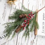 Valex Decor Fenyőtobozos bogyós ág, 52cm magas - Zöld (AF197-01)