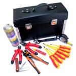 RICHMANN Trusa 14 scule pentru electrician 1000V + geanta din piele transport si depozitare, Richmann Exclusive (C2090) Trusa unelte