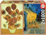 Educa Puzzle Los Girasoles+Terraza De café Por La Noche Vincent van Gogh Educa 2x1000 bucăți și lipici fix de la 11 ani (EDU18491) Puzzle