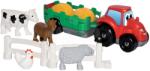 Ecoiffier Építőjáték Traktor utánfutóval Écoiffier állatkákkal 18 hó-tól (ECO3348)