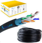 Extralink CAT6 FTP (F/UTP) kültéri, géllel töltött, sodrott érpárú kábel, 305 méter