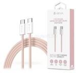 DEVIA ST106178 Smart Series Woven 1m 60W PD Type-C/Type-C rózsaszín adat és töltőkábel (ST106178) (ST106178)