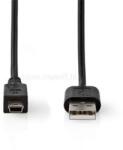 Nedis CCCGL60301BK20 USB mini 5p (mini USB)kábel, USB 2.0 USB-A dugó USB mini 5p dugó, 480 Mbps. 2m (CCGL60301BK20) (CCGL60301BK20)