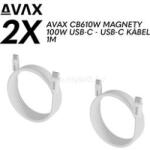 AVAX CB610W - 2X 100W mágneses USB-C gyorstöltő kábelcsomag (2_X_AVAX_CB610W) (2_X_AVAX_CB610W)