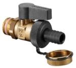 OVENTROP Optiflex kazántöltő-ürítő golyóscsap, DN20, 3/4" km, sárgaréz, tömlővéges csatlakozóval és zárósapkával (1033316)