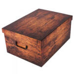 Miss Space Tárolódoboz MAXI 51x37x24 cm láda famintás barna (7070) (7070)