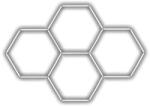 Escape6 Komplett LED hatszögletű lámpatest fehér 6500 K, 4 elem 241 × 168 cm (HXG-44-set04-6.5)
