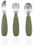 Zopa 3 részes szilikon evőeszköz készlet forest green
