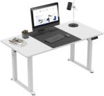 Mark Adler Állitható íróasztal, magasságállítás, két motor, 160 cm x 80 cm x 119 cm, fehér