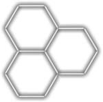 Escape6 komplett LED hatszögletű lámpatest fehér 6500 K, 3 elem 168 × 166 cm (HXG-44-set03-6.5)