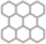 Escape6 komplett LED hatszögletű lámpatest fehér 4500 K, 8 elem 252 × 238 cm (HXG-44-set08-4.5)