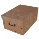 Miss Space Tárolódoboz MAXI 51x37x24 cm környezetbarát barokk fehér virágos (7033) (7033)