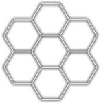 Escape6 Komplett LED hatszögletű lámpatest fehér 4500 K, 7 elem 238 × 252 cm (HXG-44-set07-4.5)