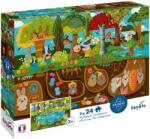 DJECO Puzzle pentru copii Djeco - Viața sus și jos, 2 х 24 piese (7704) Puzzle