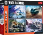 Trefl Puzzle Trefl din 4 x 250 piese - World of Tanks: Marea Bătălie a Tancurilor (13347) Puzzle