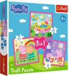 Trefl Puzzle Trefl 3 în 1 - Prietenii lui Peppa Pig (34873) Puzzle