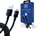 3mk Protection Cablu, USB-A la Micro-USB, 5V, 2.4A, 1.2m - Hyper - Black (KF2356507) - pcone