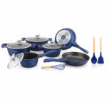 Royalty Line Set oale Royalty Line RL-BS1010M, 10 piese, Inductie, Finisaj marmura, Albastru (RL-BS1010M blue)