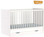 Faktum Alda Jégfehér átalakítható 140-es babaágy + ágyneműtartó - Fehér / magasfényű fehér