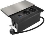 Solight PP128C-PD20 - Beépíthető konnektor vezeték nélküli 20W töltéssel, 2× aljzat + USB-A + USB-C PP128C-PD20 (SL1682)