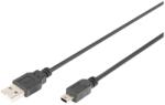 ASSMANN DB-300130-030-S USB kábel 3 M USB 2.0 USB A Mini-USB B Fekete (DB-300130-030-S) (DB-300130-030-S)