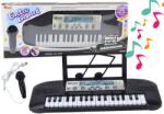 LEAN Toys Gyermek Elektromos Zongora Állvány Mikrofon Fekete