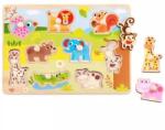 Tooky Toy Tooky Toy: Puzzle cu mâner, 9 piese - Animale sălbatice (TY857) Puzzle