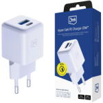 3mk Protection Incarcator de retea USB-A + USB-C GaN QC 4 + PD 20W White (KF2356496) - pcone