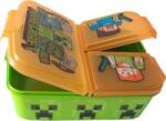 Stor Lunch Box for Kids STOR 40420 3 Compartments Minecraft (orange&green) (4599) (4599)