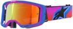 Alpinestars Vision 8 Corp motokrossz szemüveg kék-lila-narancssárga tükrös piros plexivel